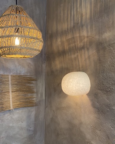 Recycled paper Pebble Wall lamp