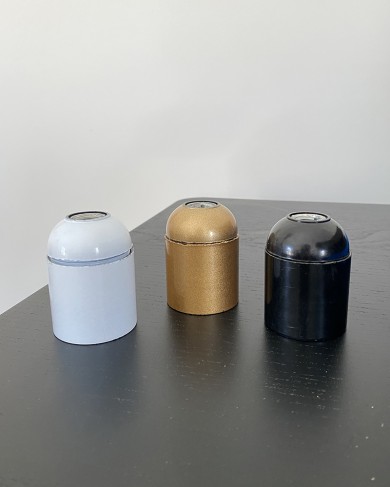 Cylindrical black metal Lamp Socket