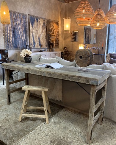 Folding console in bleached wood