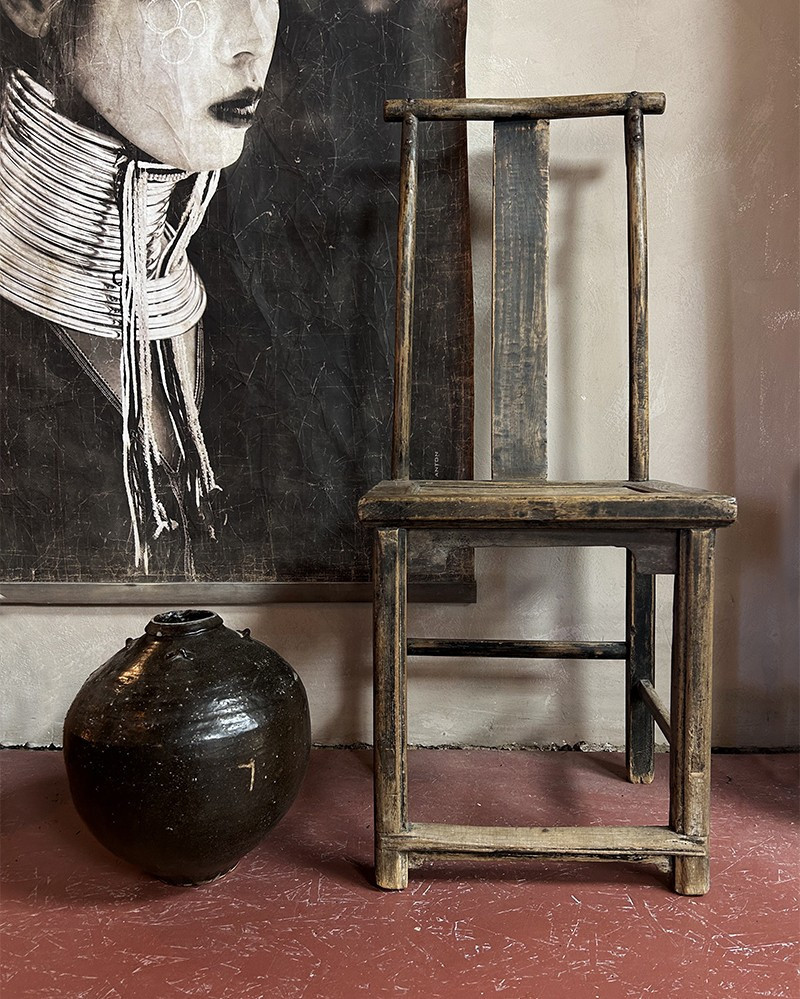 Wood Chinese vintage chair - unique piece