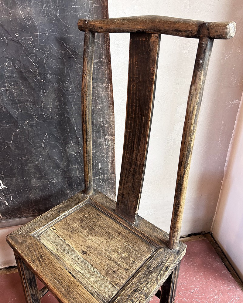 Chaise vintage Chinoise en bois - pièce unique