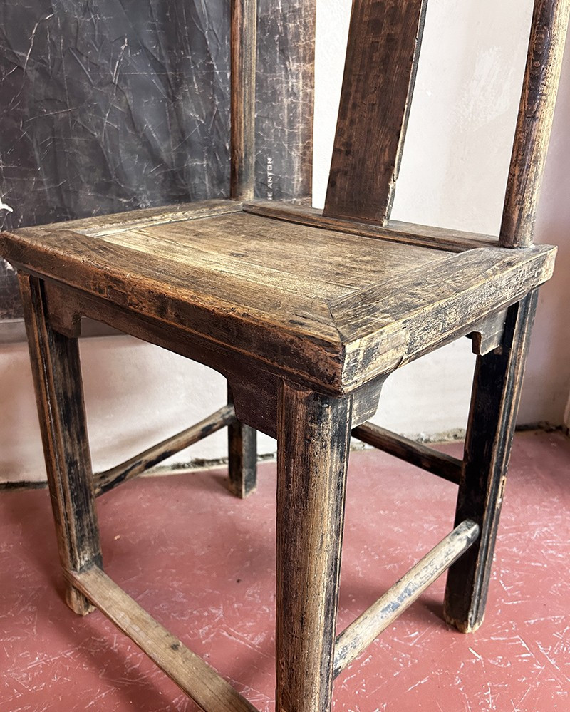 Chaise vintage Chinoise en bois - pièce unique