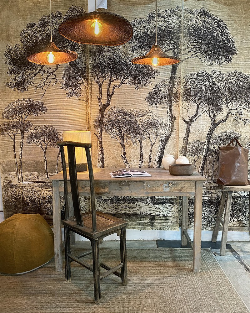 Chaise vintage Chinoise en bois - pièce unique