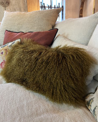 Rectangular Tibetan goat & Linen Basic Cushion Maison de Vacances - Little model