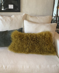 Rectangular Tibetan goat & Linen Basic Cushion Maison de Vacances - Little model