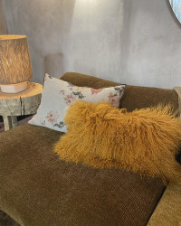 Rectangular Tibetan goat & Linen Basic Cushion Maison de Vacances - Little model