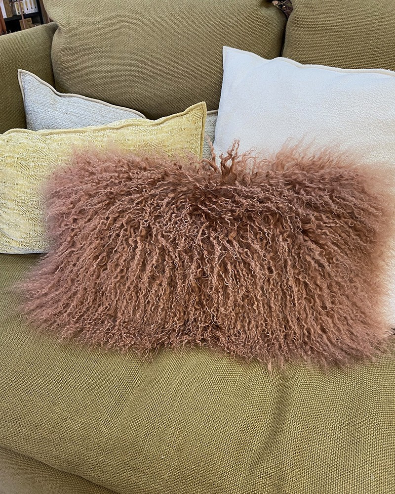 Rectangular Tibetan goat & Linen Basic Cushion Maison de Vacances - Little model