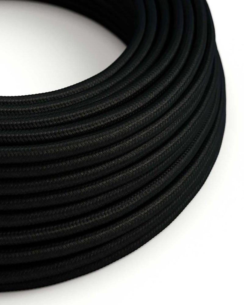 Câble électrique tissu Noir effet soie