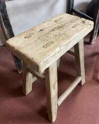 Old elm Hyde Chinese Stool - unique piece