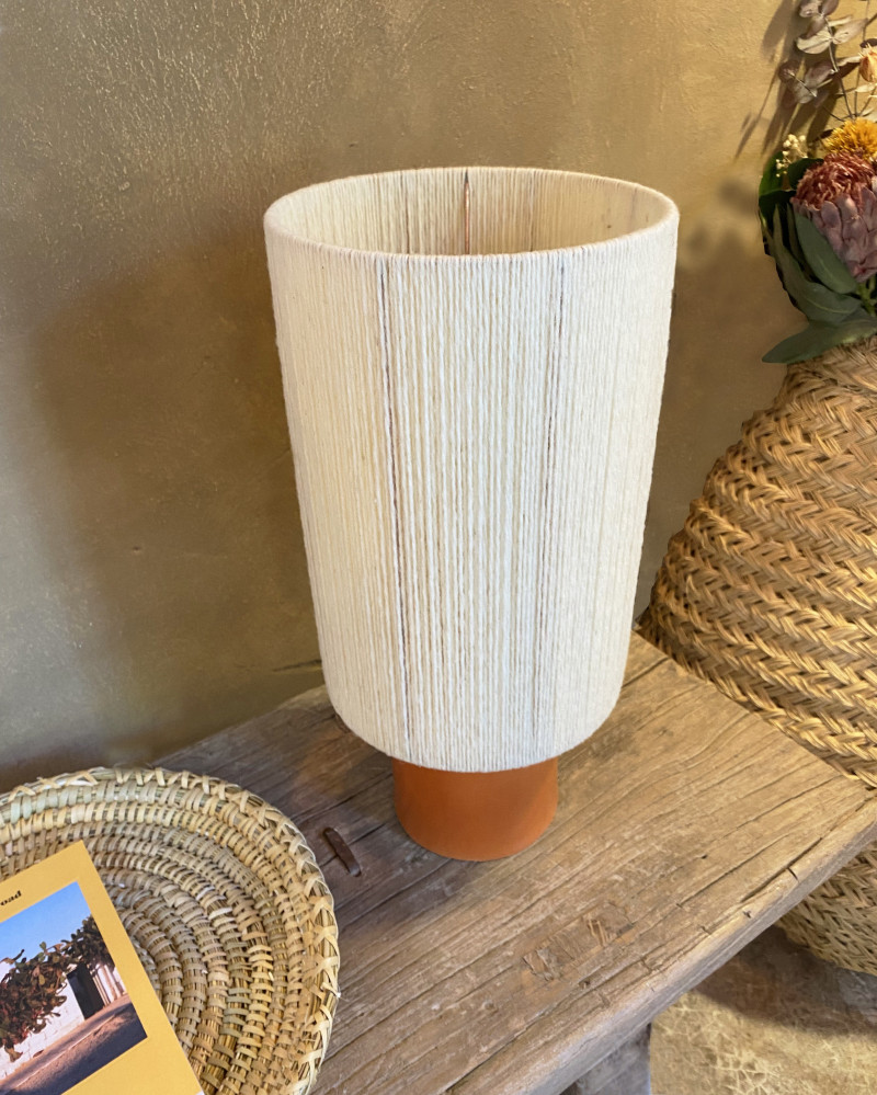 Minorca OSH lamp in terracotta earthenware & new wool
