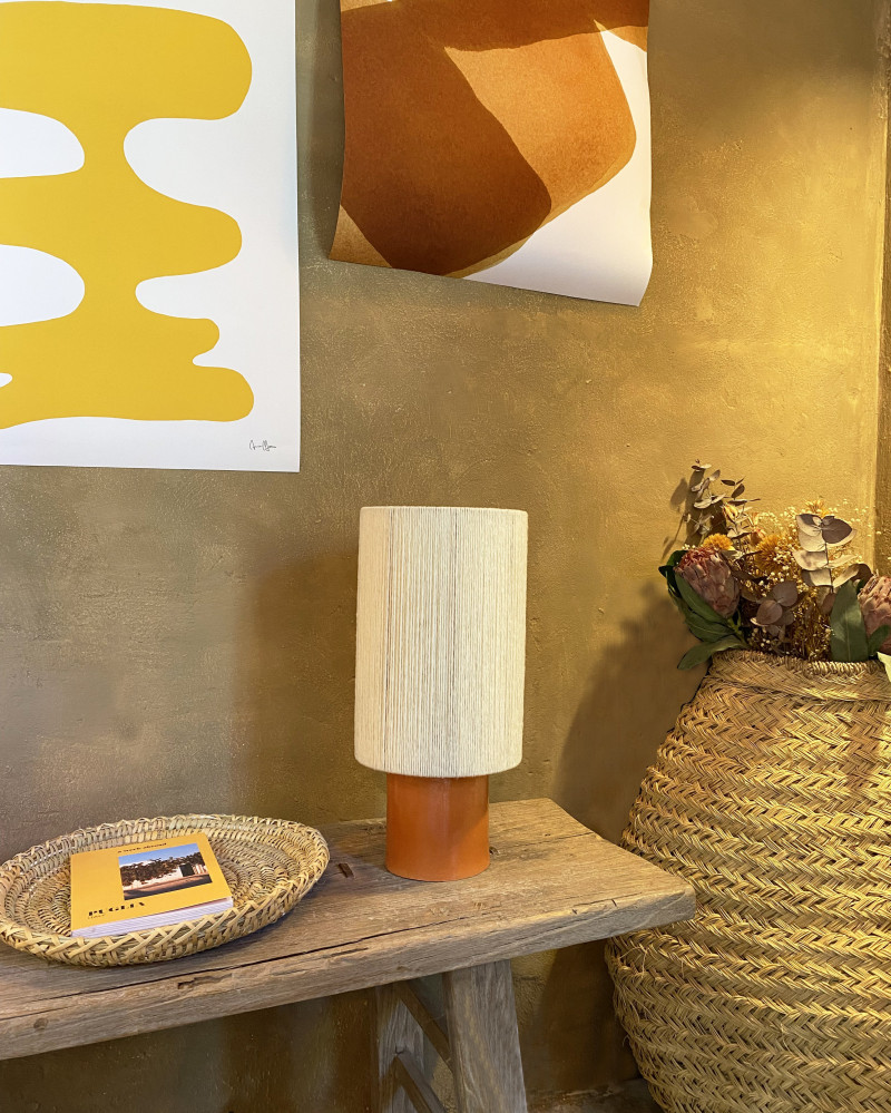 Lampe Minorque OSH X BALEARIC en faïence terracotta & laine