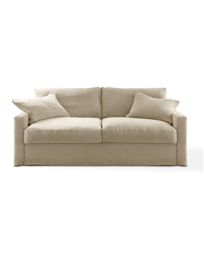 Canapé convertible Bidart 3pl en lin - Composable