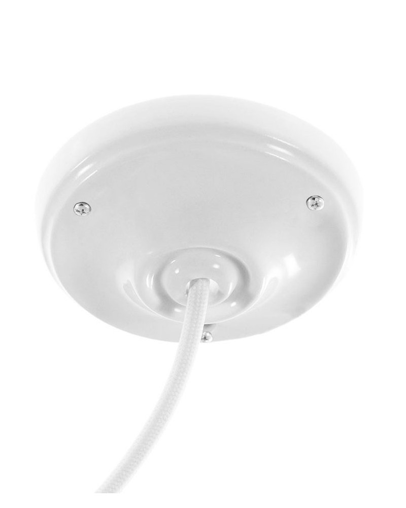 Rosace ronde en porcelaine Blanc
