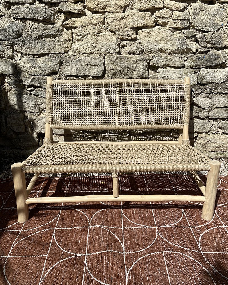 Ensemble de jardin Lampok en teck & polyfibres