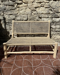 Ensemble de jardin Lampok en teck & polyfibres