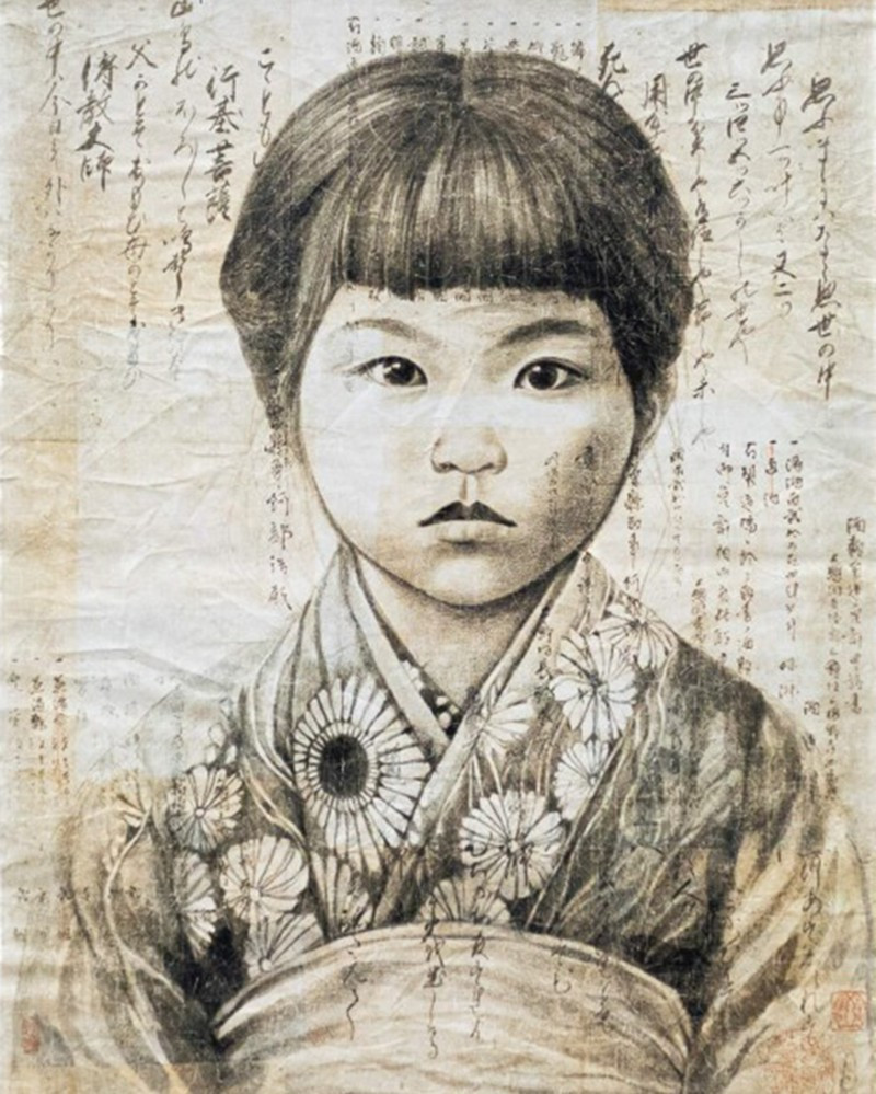Panneau Keiko en papier froissé