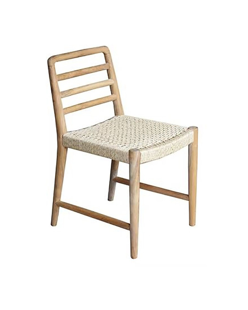 Chaise Colmar en teck & résine tressée intérieure/extérieure