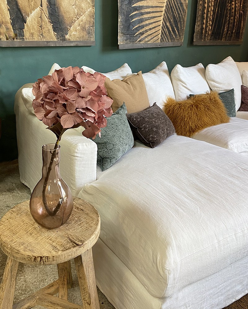 Branche décorative Hydrangea vieux rose