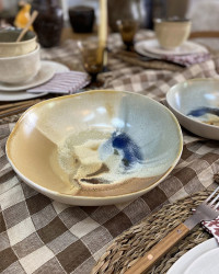 Sandstone Lacey bowl & salad bowl