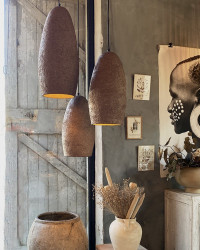 Recycled papier-mâché Divala pendant lamp