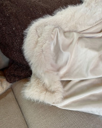 Maxi plaid blanc cassé
