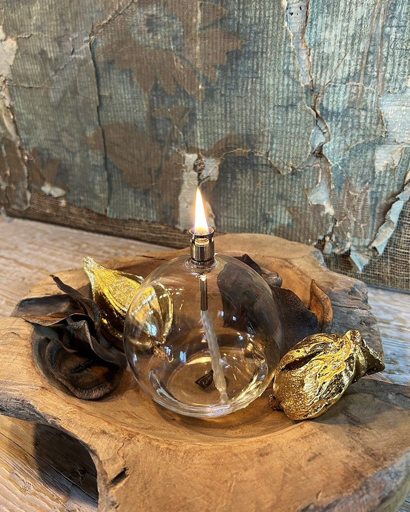 Round Glass Candle/Oil Lamp