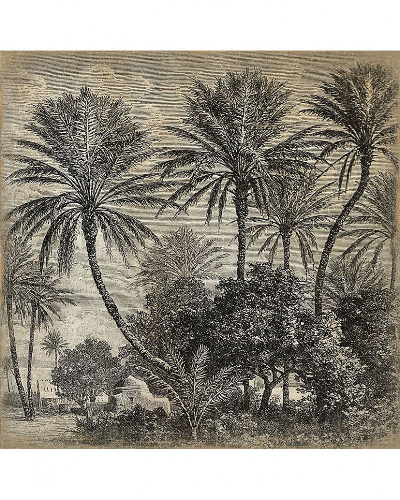 Panneau Paysage d'orient en papier froissé