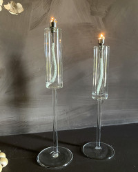 Bougie / Lampe à Huile Chandelier en verre