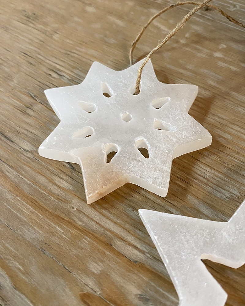 Alabaster star for hanging