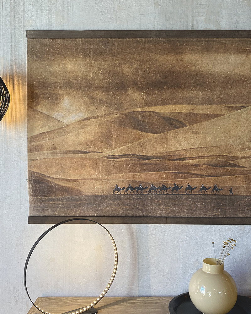 Panneau Lac désert de Merzouga en papier froissé - Edition limitée