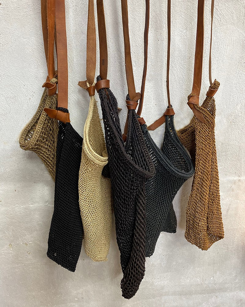 Sac filet en Agave & Cuir