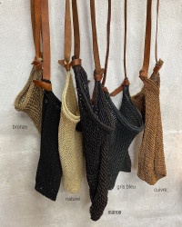 Agave & Leather Net Bag