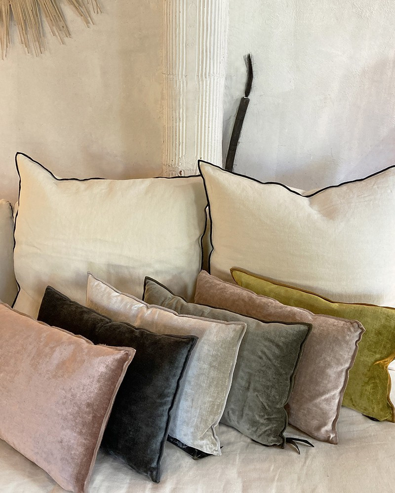 Petit Coussin Vice Versa rectangulaire en Velours Royal Maison de Vacances