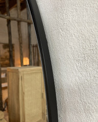 Loft black metal mirror