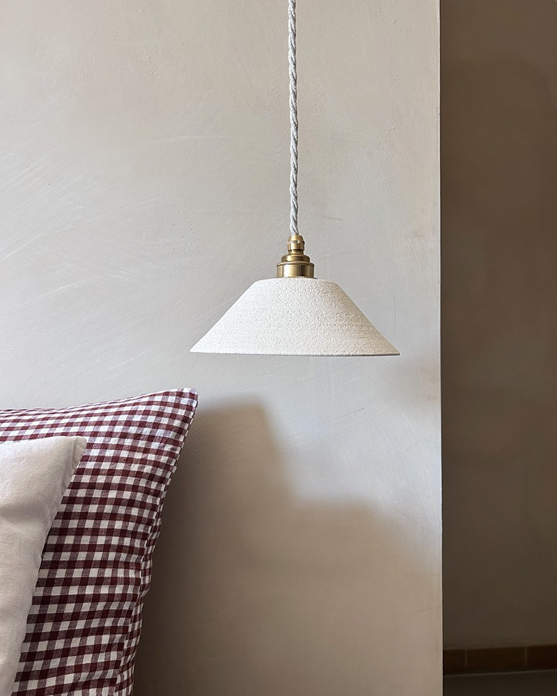 Chamotte sandstone ivory Lisette pendant lamp by Enamoura