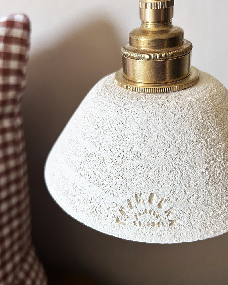 Chamotte sandstone ivory Pitchoune pendant lamp by Enamoura