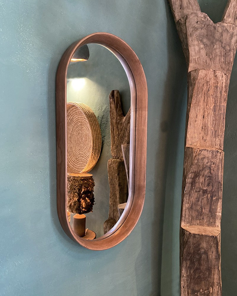 Miroir Laoul ovale en bois