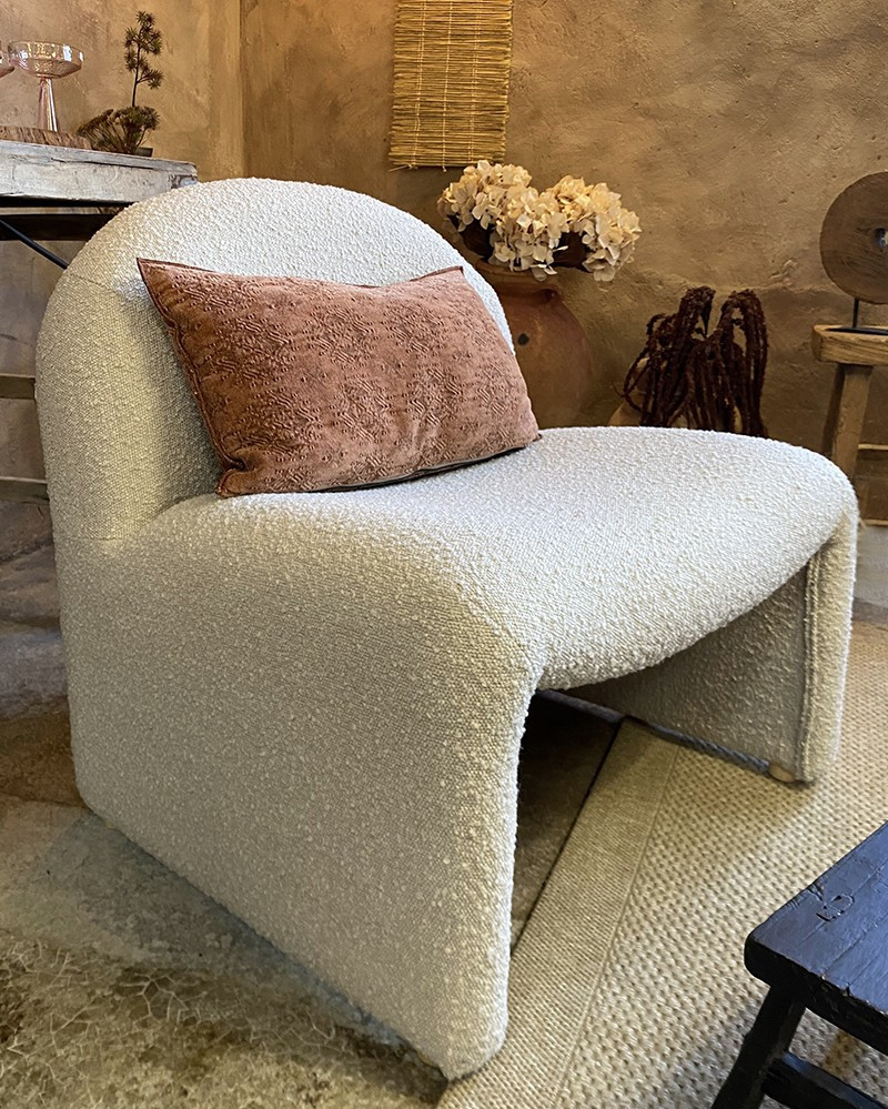 Fauteuil Neel en tissu bouclé