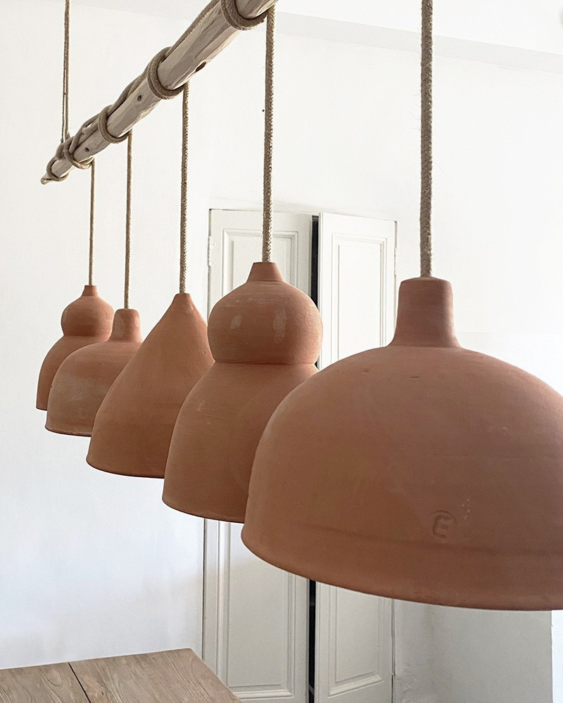 Suspension Minimal en terre cuite