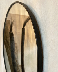 New York mirror in black metal - Big model