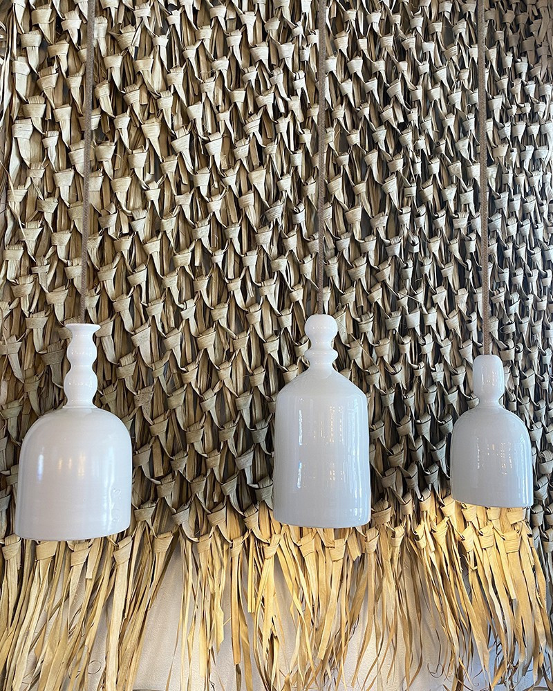 Ksi / Delta / Omega Meli Melo varnished ceramic pendant lamp by The Gentle Factory