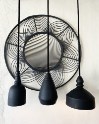 Black ceramic Pendant lamp by The Gentle Factory