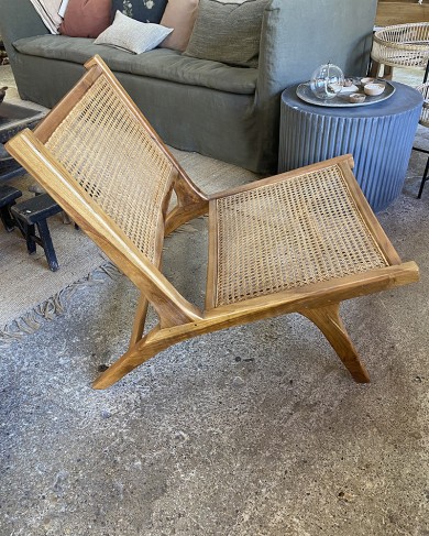 Exotic wooden & wicker Chair Java