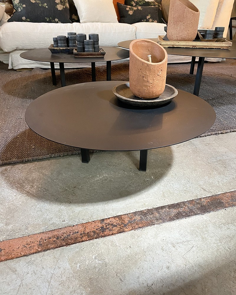 Table basse ronde en Métal noir - petit modèle
