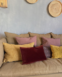 Petit Coussin rectangulaire en Velours Palazzo Maison de Vacances - Plusieurs coloris