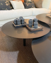 Table basse ronde en Métal noir - moyen modèle