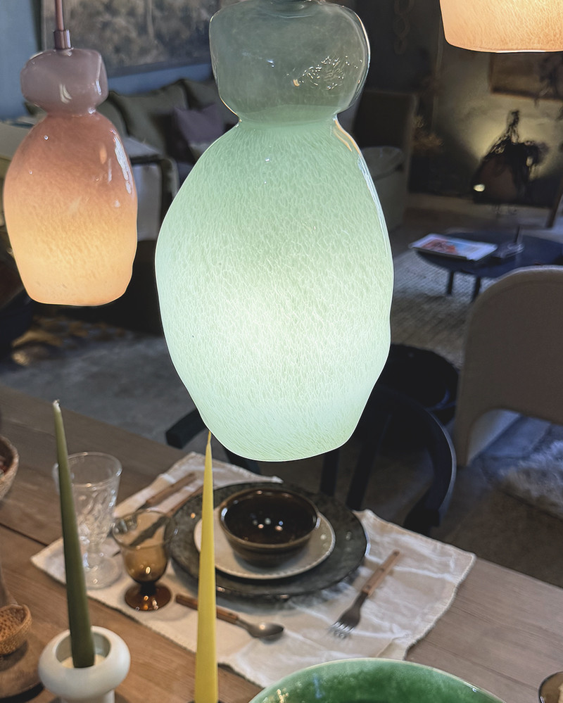 Glass pendant light