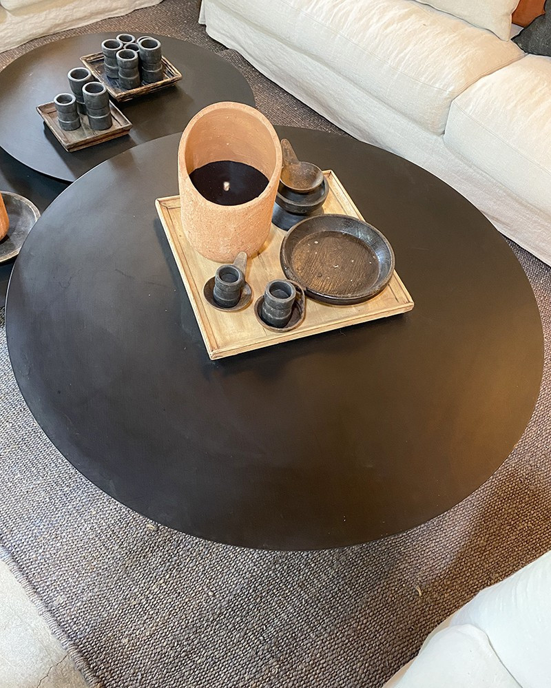 Table basse ronde en Métal noir - grand modèle