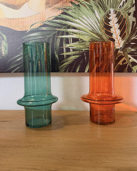 Recycled glass tube vase - available in several colors