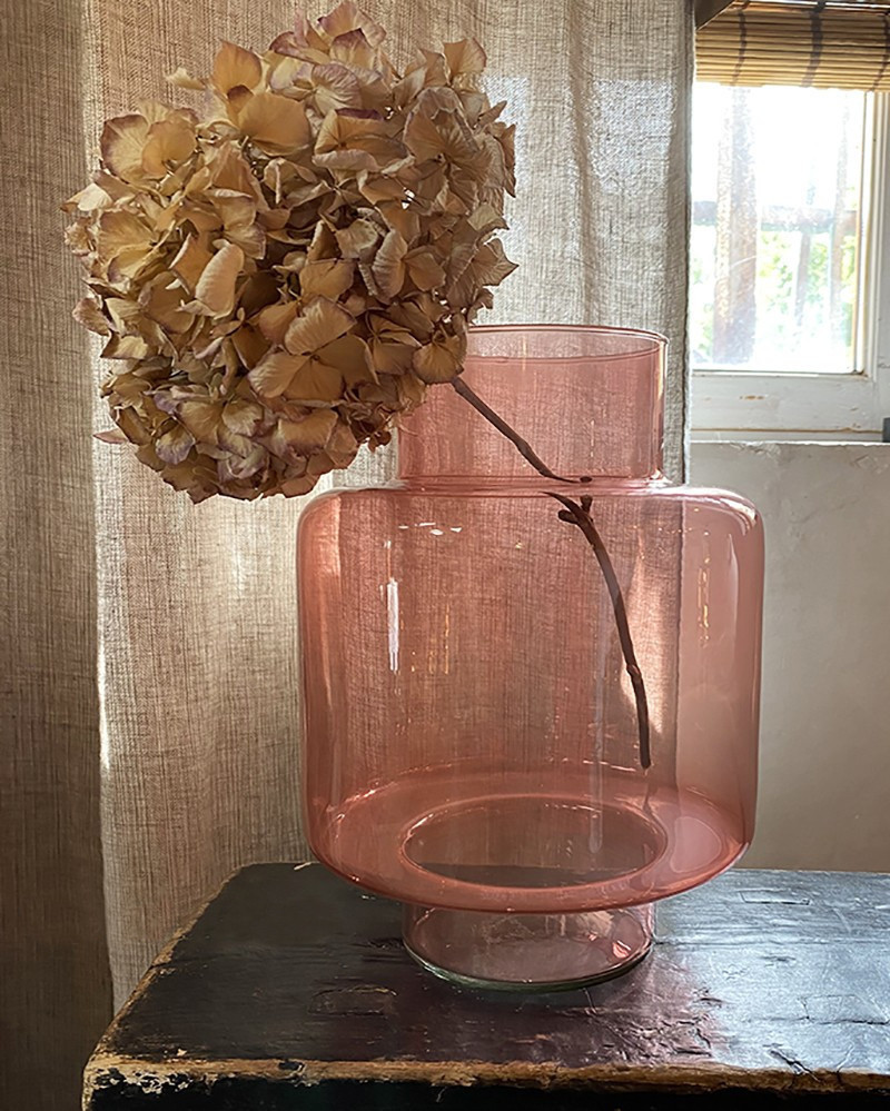 Video recycled glass vase - available in several colors